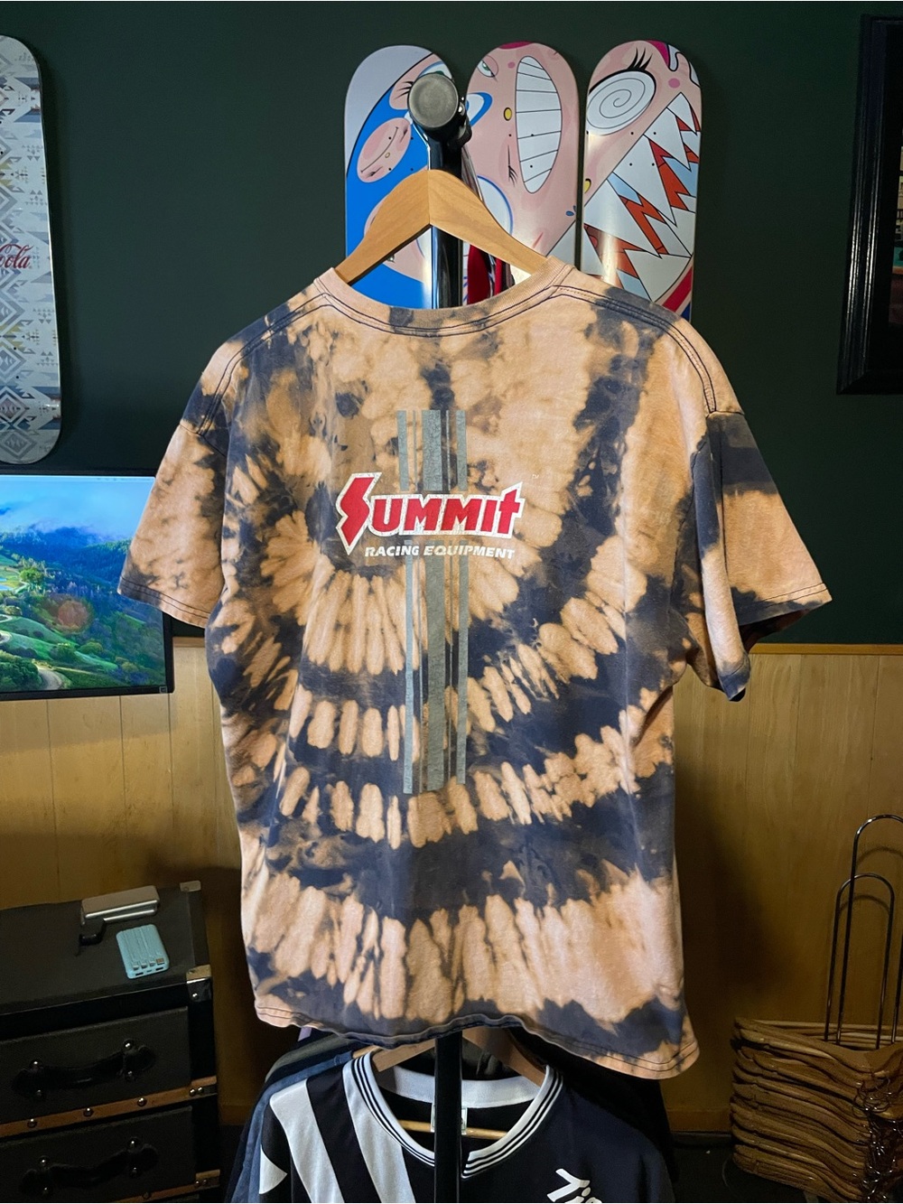 Vintage Summit Racing Equipment Tie-Dye Logo Tee - Black & Tan